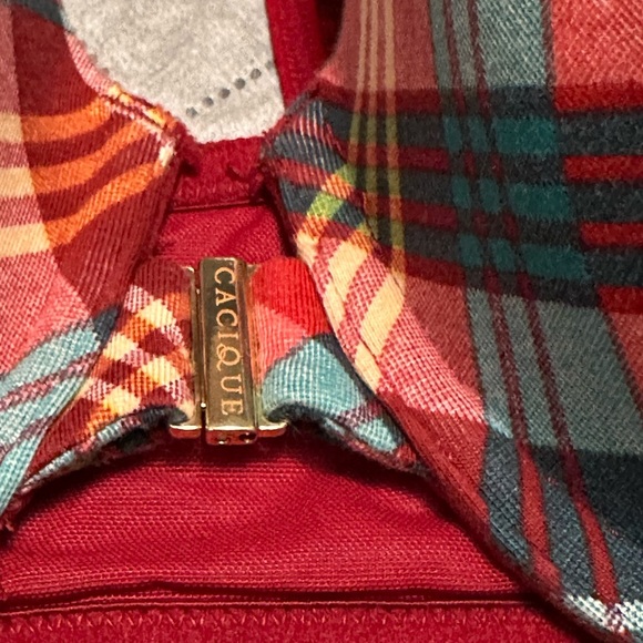 Cacique Lane Bryant Red Bra Front Closure Adorable Back with Lace 42DD NWOT - Picture 2 of 12